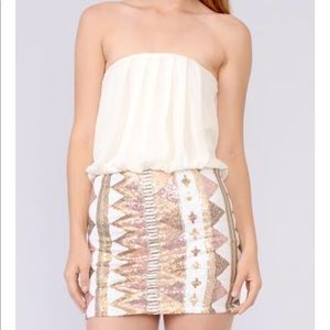 Strapless Sequin Dress